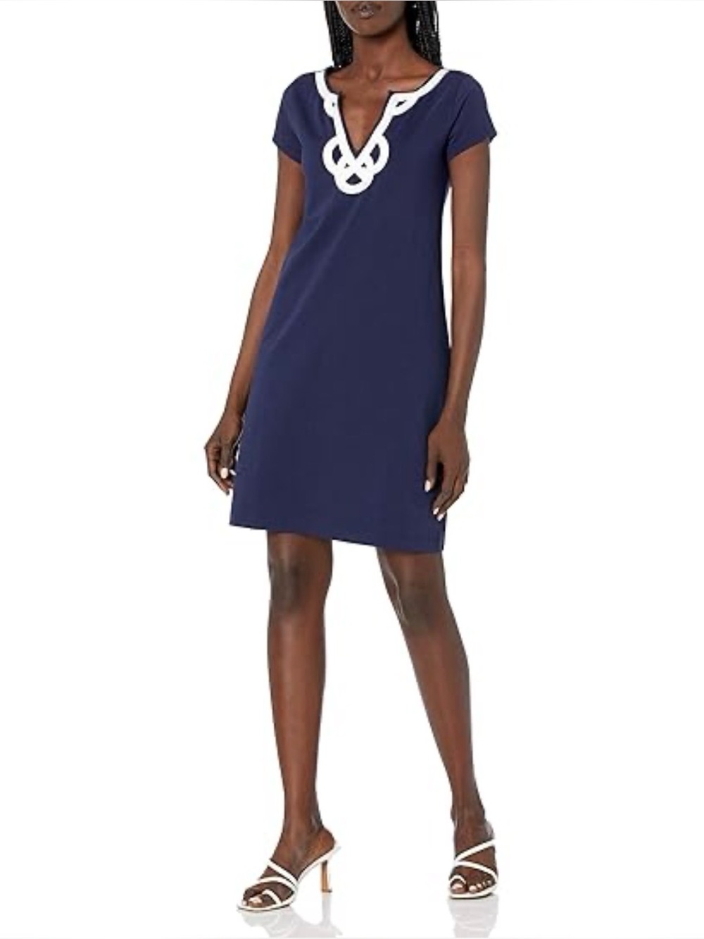 Lilly Pulitzer Brewster women navy blue shift dress size M casual party summer - Picture 8 of 16